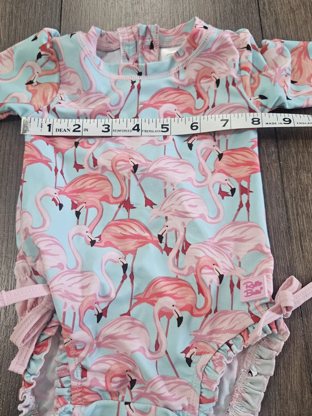 Ruffle Butts Flamingo Print Baby Swimsuit Size 3-6 Months